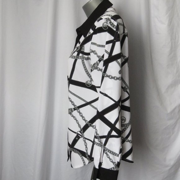 Michael Kors Black and White Blouse - Picture 5 of 9
